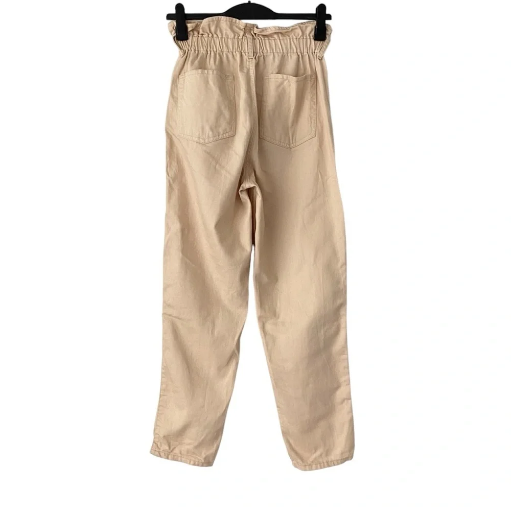 100%Cotton Paperbag Waist Pants, Highrise, Size 36 - Picture 2 of 13